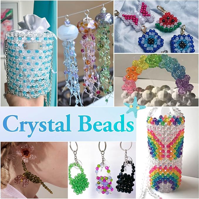 Paxcoo 700 Pcs Crystal Acrylic Beads Faceted Bicone Gem Beads - Image 6
