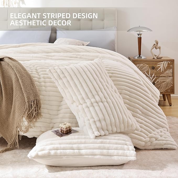 Smoofy Fluffy Full Size Comforter Sets 3 Pieces - Image 3