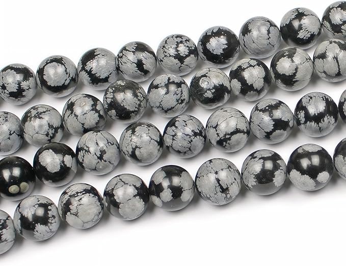 MJDCB Snowflake Obsidian Beads Round Natural Stone Beads - Image 4