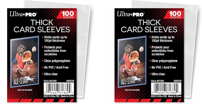 Ultra Pro Thick Card Sleeves for Thick Jersey or Memorabilia Sports Trading by UltraPro