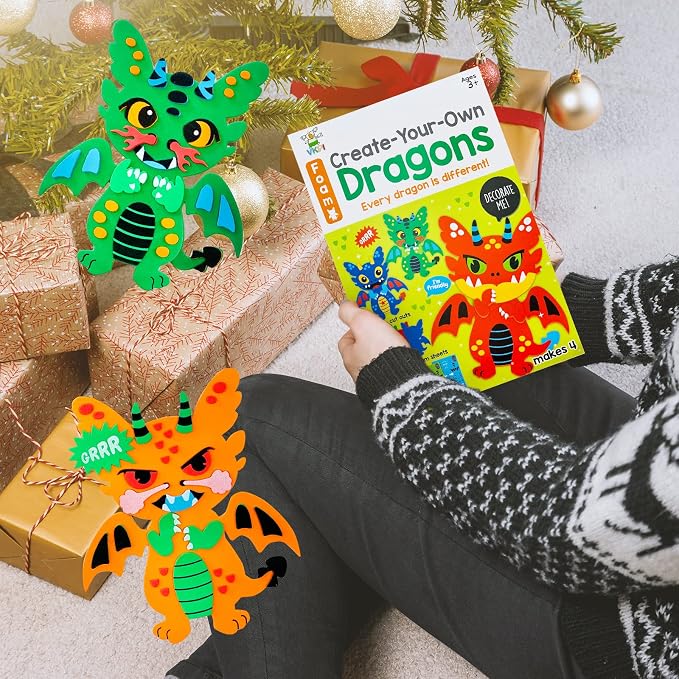 VKPI 4 Pieces EVA Foam Art Crafts Gift Kit, Creative Make Your Own Dragon - Image 7