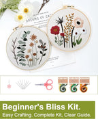 Santune 3 Sets Embroidery Kit, Cross Stitch Kits - Image 4