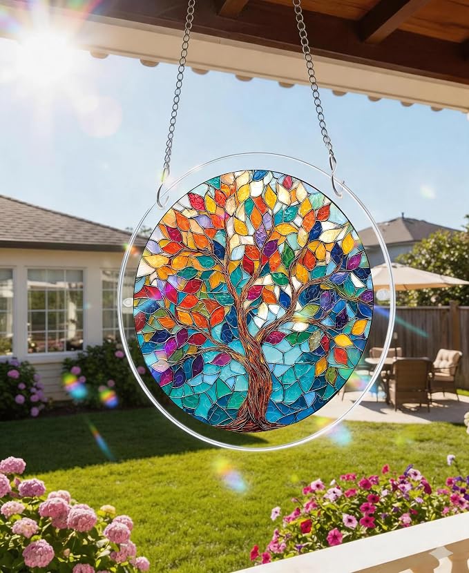 Acrylic Puzzle Suncatcher, Tree of Colorful Sun Catcher - Image 2