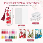 Fuyoooo 61 Pcs Pressed Flowers Bookmark Making Kit, DIY Bookmark Laminating - Image 2