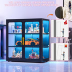 34" Display Cabinet with Glass Doors, 4-Tier Curio Cabinet with Many Color - Image 8