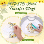 HTVSTD Sunflower HTV Heat Transfer Vinyl 10 Sheets 12×10in Iron on Vinyl | - Image 3