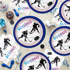 40Pcs Hockey Birthday Decorations Ice Sports Birthday Paper Plates and Napkins - Image 5