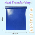 DUEUIOE Blue Glitter HTV Heat Transfer Vinyl Roll - Image 3