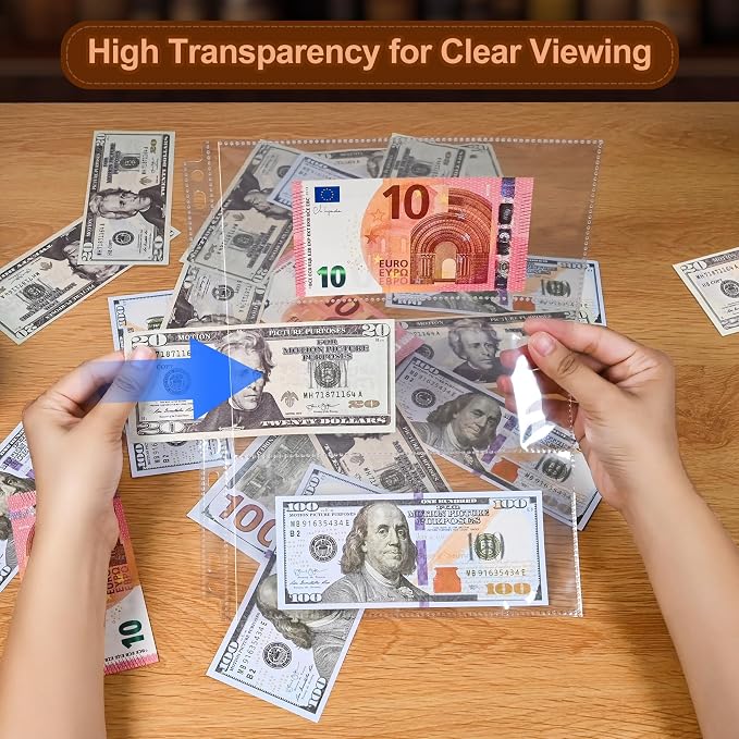 Cash Album with 180 Pockets – WITHYU Expandable 3-Ring Binder Currency - Image 7