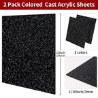 2 PCS 10 x 10 inch Glitter Colored Plexiglass Acrylic Sheets - Image 2