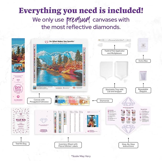 DIAMOND ART CLUB Autumn in Leavenworth Diamond Painting Kit, Fun DIY Crafts - Image 3