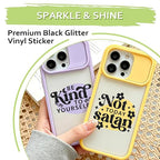 TECKWRAP Black Glitter Vinyl Permanent – Shimmer Vinyl Adhesive Vinyl Roll 1ft - Image 3