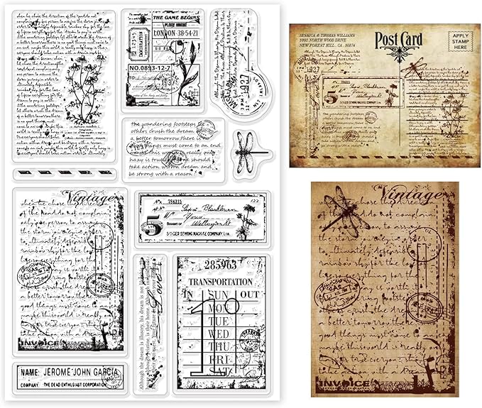 GLOBLELAND Vintage Handwriting Clear Stamps by GLOBLELAND