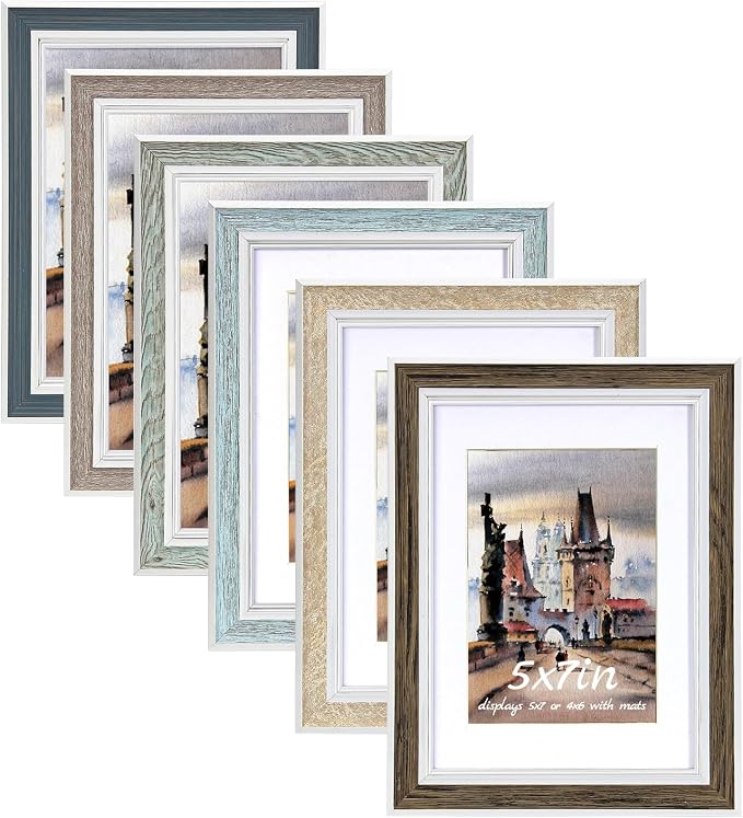 Daofary Picture Frame Set of 6, vintage picture frames Rustic Farmhouse Photo by Daofary
