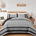 WONGS BEDDING Boho Quilt Set Full Size, Lightweight Microfiber Bedspread by WONGSBEDDING