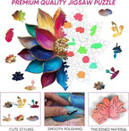 Bodhipnjoy Wooden Puzzles for Adults, 500 Pieces Stainless Glass Lotus Flower - Image 3