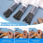 205pcs Needle Felting Starter Kits: 150pcs Wool Felting Tools & 3 Needle Bottles - Image 3