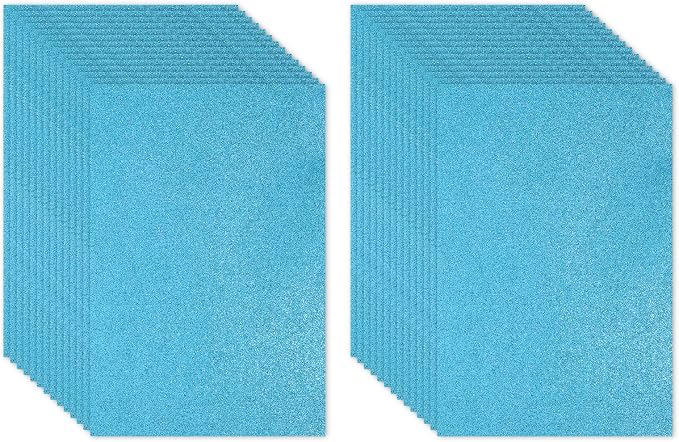 PATIKIL 30Sheets Light Blue EVA Glitter Foam Sheet 11.8 x 7.9 Inch 2mm Thick by PATIKIL