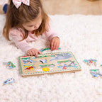 Melissa & Doug Zoo Animals Sound Puzzle – 8-Piece Wooden Peg Puzzle - Image 7