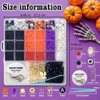 YMSDZHL 3300+PCS Clay Beads Bracelet Making Kit, Halloween DIY Flat Preppy Beads - Image 2