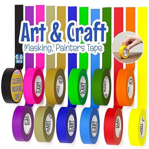 DEART 12PCS Colored Masking Tape, Kids Art Supplies, DIY Craft Tape, Colored by Unknown