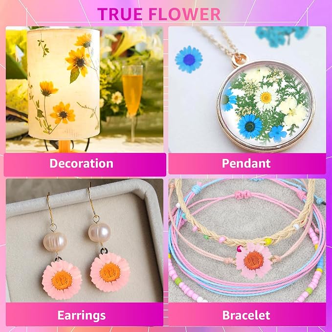 96Pcs Dried Pressed Flowers for Resin, Bulk Natural Dried Flowers, for - Image 3
