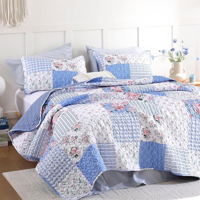 YIKUSH Quilt Sets Twin Size Floral Quilt Set 2 Pieces Bedding Set Bedspreads - Image 5