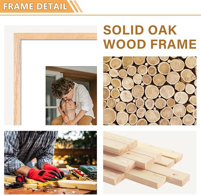 12x16 Picture Frame, OAK Wood Photo Frame 8.5x11 - Image 5