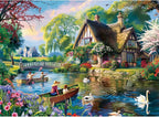 500 Pieces Puzzle for Adults, Waterside Cottage Puzzle, Recycled Cardboard by Maiqufa