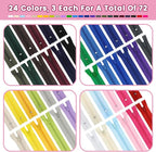 Zippers, DOITEM 72 pcs Zippers for Sewing 25cm/10 Inch Multicolor Nylon Coil - Image 2
