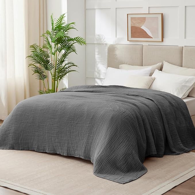 100% Cotton Muslin Blanket Large 50" x 70", Breathable and Lightweight Cotton - Image 8