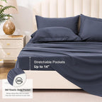 Love's cabin California King Comforter Set Indigo Blue, 7 Pieces California - Image 6