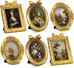 Vicenpal 9 Pcs Tiny Picture Ornate Frames 4 x 6 Inch Small Vintage Oval Picture by Vicenpal