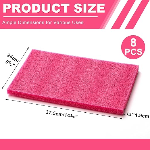 Pangda 8 Pcs 14.75" x 9.5" x 0.75" Pink Polyethylene Foam Sheets Anti Static - Image 2