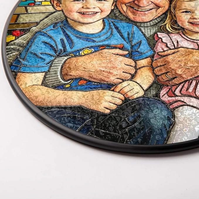 Personalized Grandpa Stained Glass Sun Catcher, Custom Granddaughter Photo - Image 5