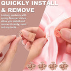 JANYUN 120 Pairs Butterfly Clutch Tie Tacks Pin Back Metal Locking | Rose Gold - Image 5