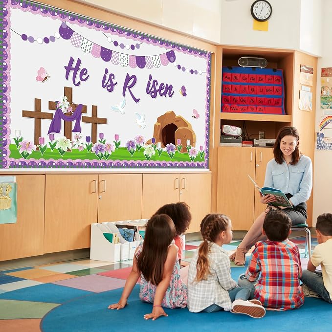 Supervitae 86 Pcs Christian Easter Bulletin Board Decorations Set Religious - Image 5