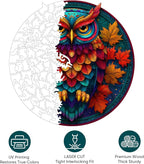 Mocfesk Wooden Puzzles for Adults, Maple Leaf Owl Puzzles 500 Pieces | Unique - Image 5