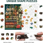 BODHIPNJOY Wooden Puzzles for Adults, Books Jigsaw Puzzles, Wildflowers Book - Image 8