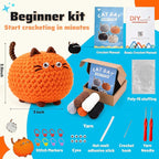 Joyclub Crochet Kit for Beginners 4 PCS Cat Family Learn to Crochet Kit - Image 3