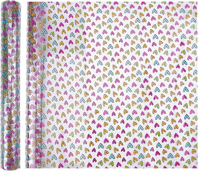 Heart Printed TPU Jelly Faux Leather Fabrics, 11.8 x 47.2 Inch Clear TPU Vinyl by letsinstyle