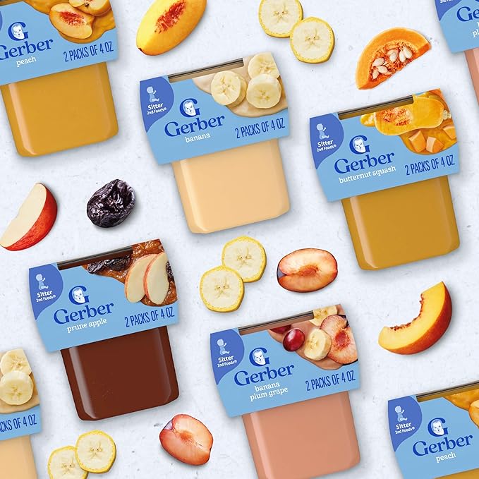 Gerber Stage 2 Baby Food, Farmers’ Market Puree Tubs, No Added Colors or Flavors, Baby Puree, Variety 32-Pack