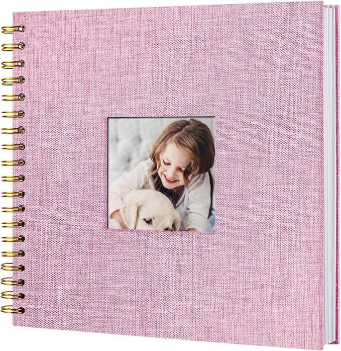 8 x 8 Inch Scrapbook Photo Album, Hardcover Kraft White Pages Arch Window Photo by Sprsthai