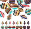 FASHEWELRY 16Pcs Resin Wood Earring Charms Flat Round Wooden Earring Blanks by FASHEWELRY