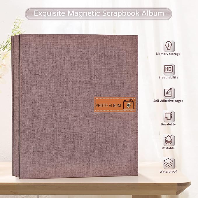 Popotop Large Photo Album Self Adhesive 4x6 5x7 8x10 Scrapbook Album DIY - Image 2