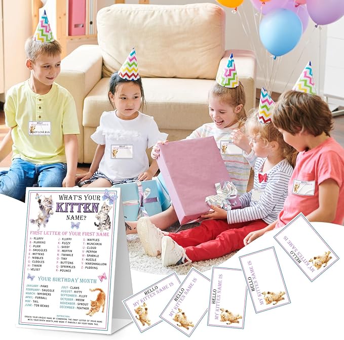 What's Your Kitten Name Game Cards, Birthday Game Supplies, 1 Kitten Name Game - Image 5