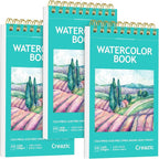 3-Pack Small Watercolor Sketchbook, 3.5" x5.5”, Spiral Bound by Unknown