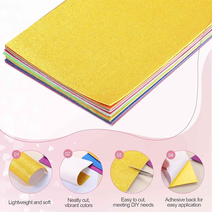 MECCANIXITY 5 Sheets Pink Shiny Foam Sheets - Image 3