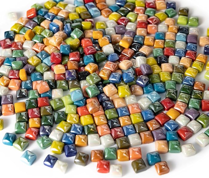 Lanyani 1.7 Pounds/350 Pieces Vibrant Glass Mosaic Tiles Assortment - Image 4