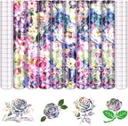 Tintnut Rose Pattern Permanent Vinyl 12x10in 8 Sheets Adhesive Vinyl | by Tintnut